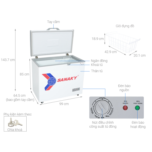 Tủ Đông Sanaky 208lít VH-255HY2 