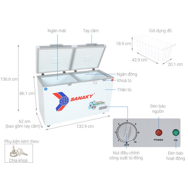 Tủ Đông Sanaky Inverter 280 Lít VH-4099W4K