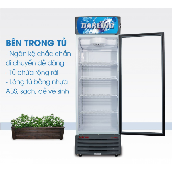 TỦ MÁT 1 CÁNH DARLING INVERTER 450L DL-4000A3 KÍNH LOW-E ĐEN