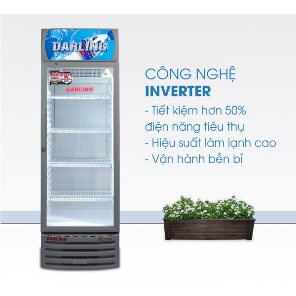TỦ MÁT 1 CÁNH DARLING INVERTER DL-3600A5 380L KÍNH LOW-E ĐEN