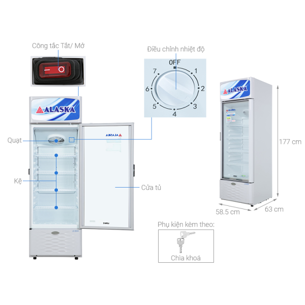 Tủ mát Alaska 300 lít LC-555H