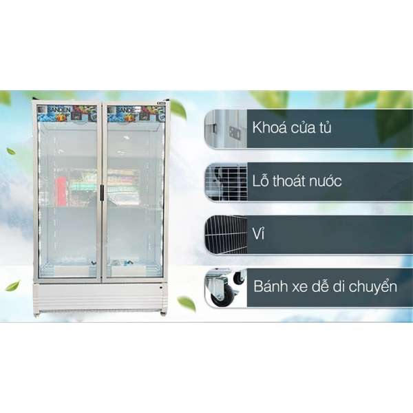 Tủ mát cửa kính Inverter Sanden SPB-1000 842L