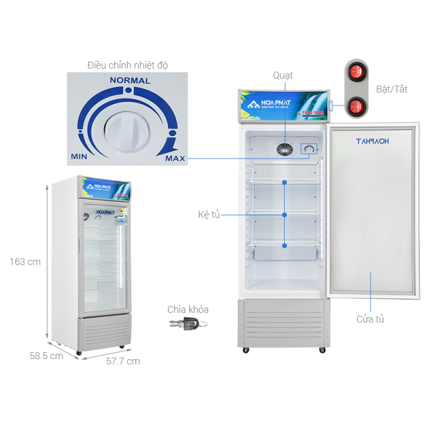 Tủ mát Hòa Phát 245 lít HSR S6242