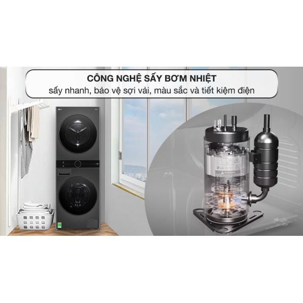 Tháp máy giặt cao cấp LG WashTower 14Kg + sấy 10Kg WT1410NHB