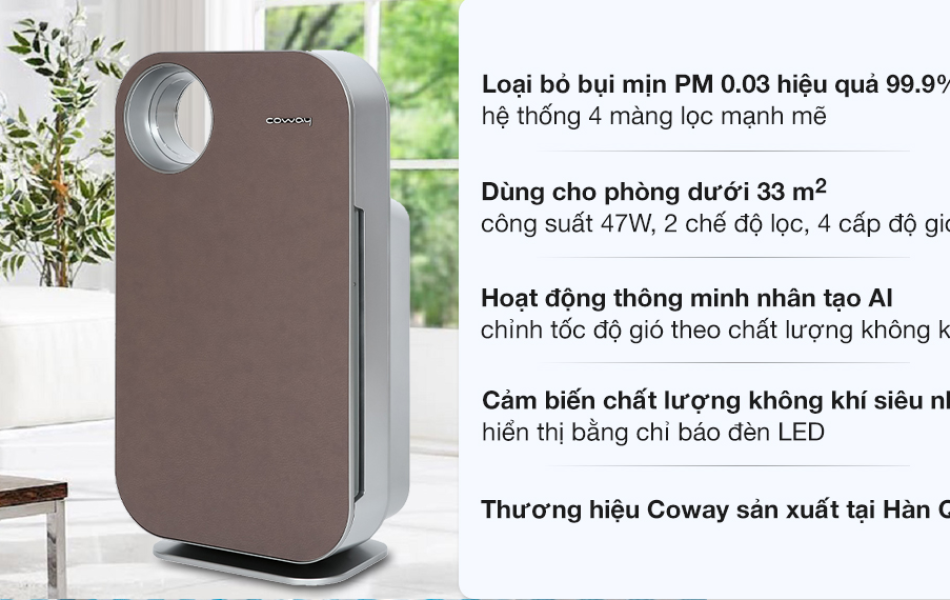Máy Lọc Không Khí Coway AP-1008DH (Diện tích 33m2)