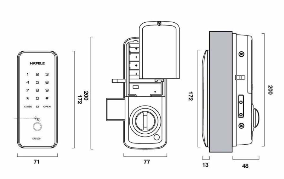 Khóa điện tử Hafele ER5100 (912.20.200)