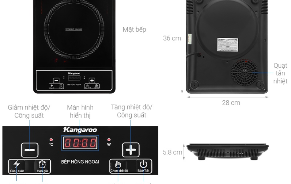 Bếp hồng ngoại đơn Kangaroo KG20IFP1