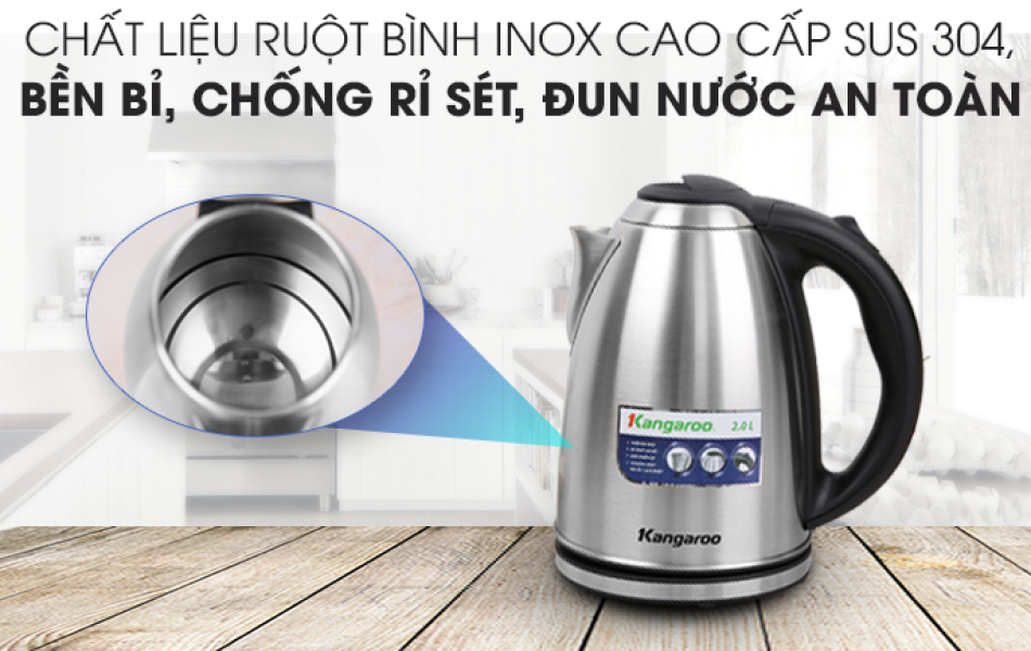 Bình đun siêu tốc Kangaroo 2 Lít KG-20SK3