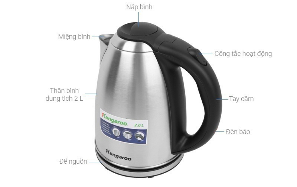 Bình đun siêu tốc Kangaroo 2 Lít KG-20SK3