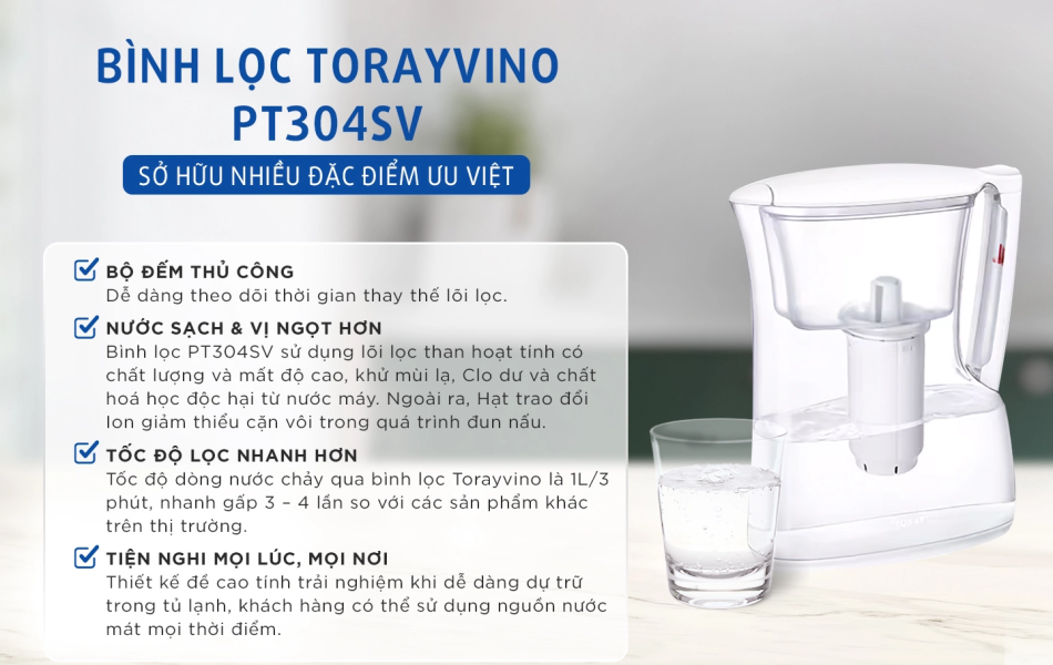 Bình lọc nước Torayvino PT304SV