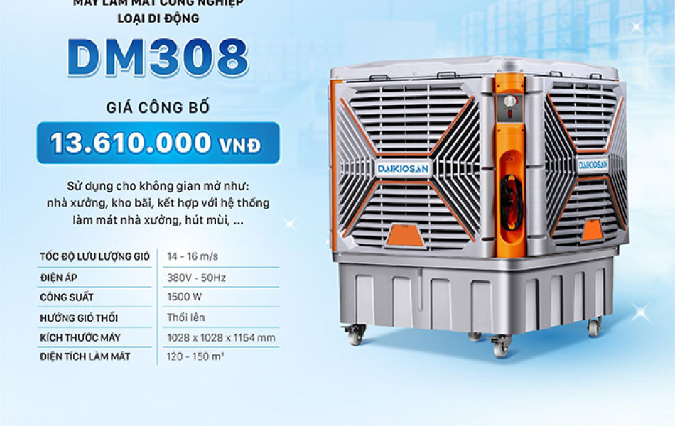 Máy làm mát công nghiệp di động Daikiosan DM308