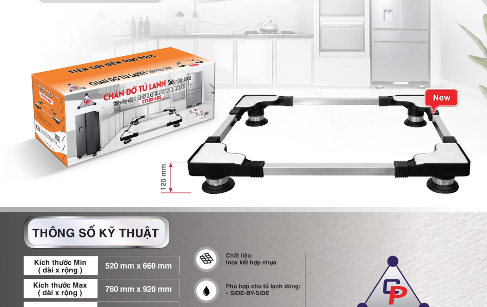 Chân đế đa năng Máy giặt - Tủ lạnh Cảnh Phong CTL92-SBS