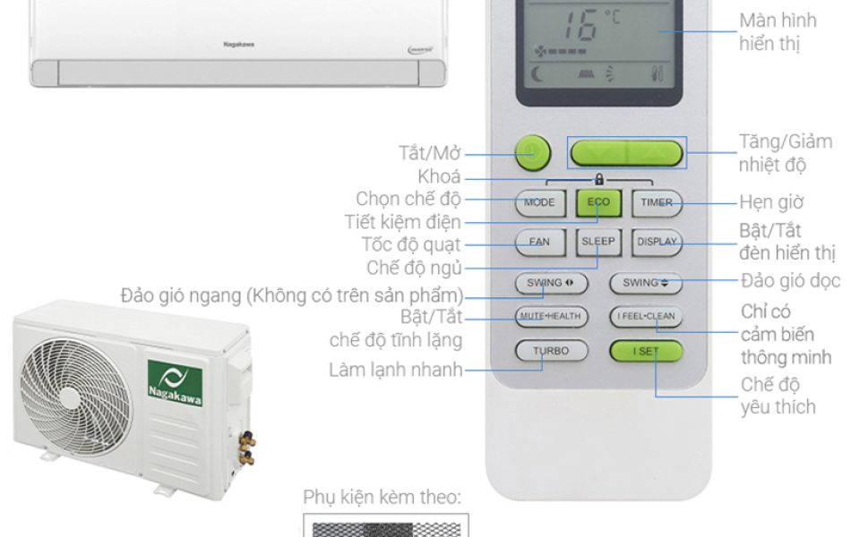 Điều hòa 1 chiều Nagakawa 2HP Inverter NIS-C18R2U51