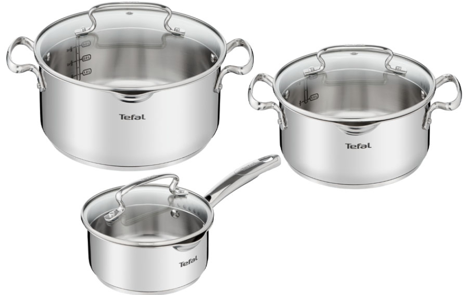 Bộ nồi quánh inox nắp kính Tefal Duetto Plus G719S674