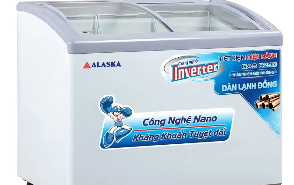 Tủ đông nắp kính cong Alaska Inverter 248 lít KC-210CI