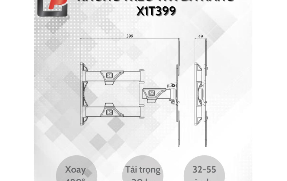 Giá treo tivi góc xoay đa năng X1T399 (32 - 55 inch)