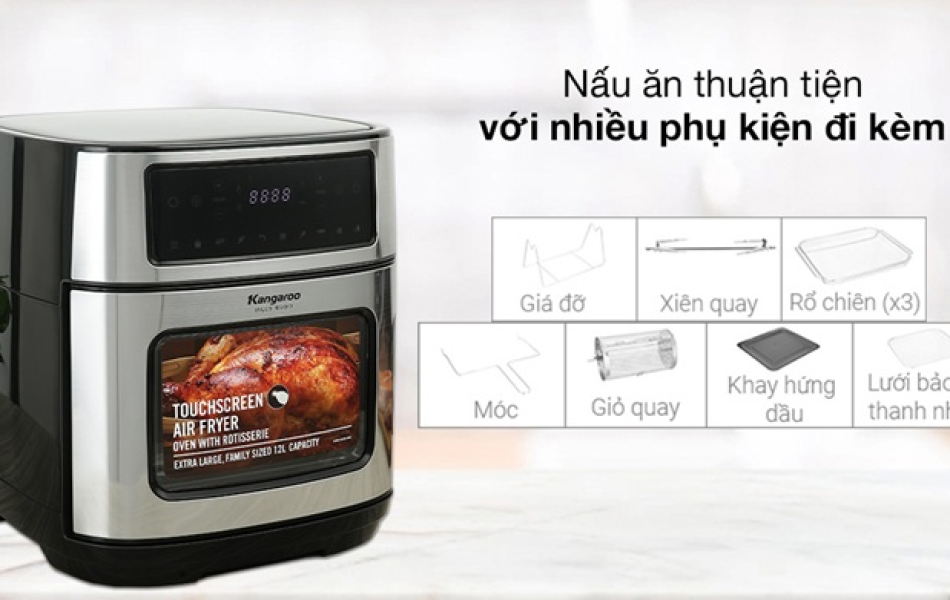 Lò chiên không dầu 12 lít Kangaroo KG12AF1A
