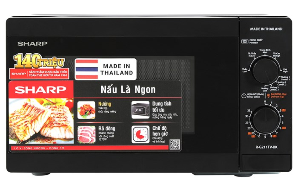 Lò vi sóng Sharp 21 lít R-211TV-BK