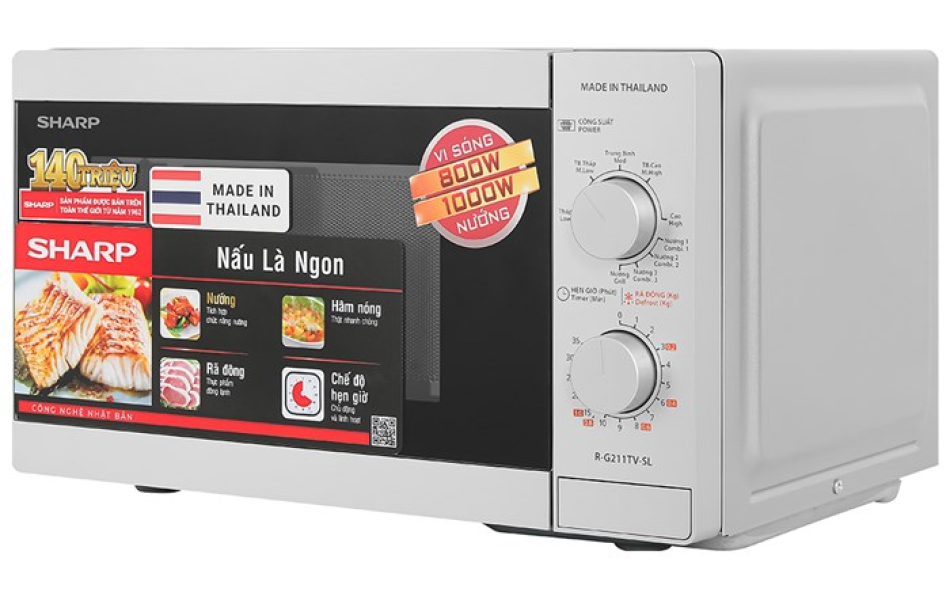 Lò vi sóng Sharp R-G211TV-SL(21 lít, Thái Lan, có nướng)