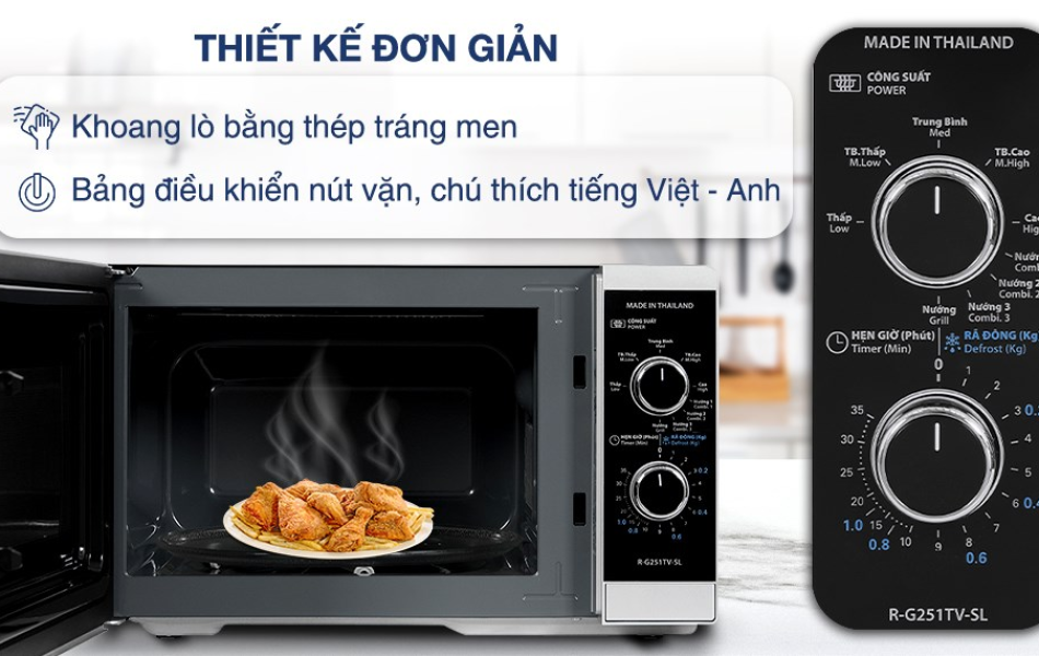 Lò vi sóng có nướng Sharp R-G251TV-SL 25 lít