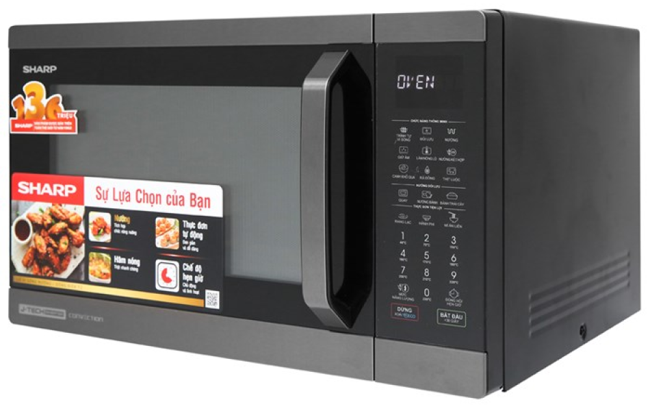 LÒ NƯỚNG ĐIỆN TỬ CÓ NƯỚNG SHARP R-C932XVN-BST