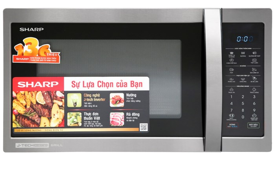 LÒ VI SÓNG ĐIỆN TỬ CÓ NƯỚNG SHARP R-G728XVN-BST
