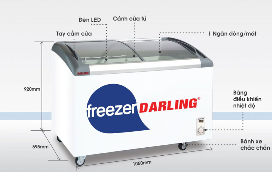 Tủ kem Darling inverter DMF-6079ASKI 650 lít