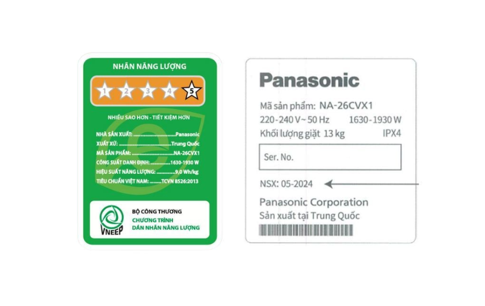 Máy giặt Panasonic Inverter 13kg NA-26CVX1AVT