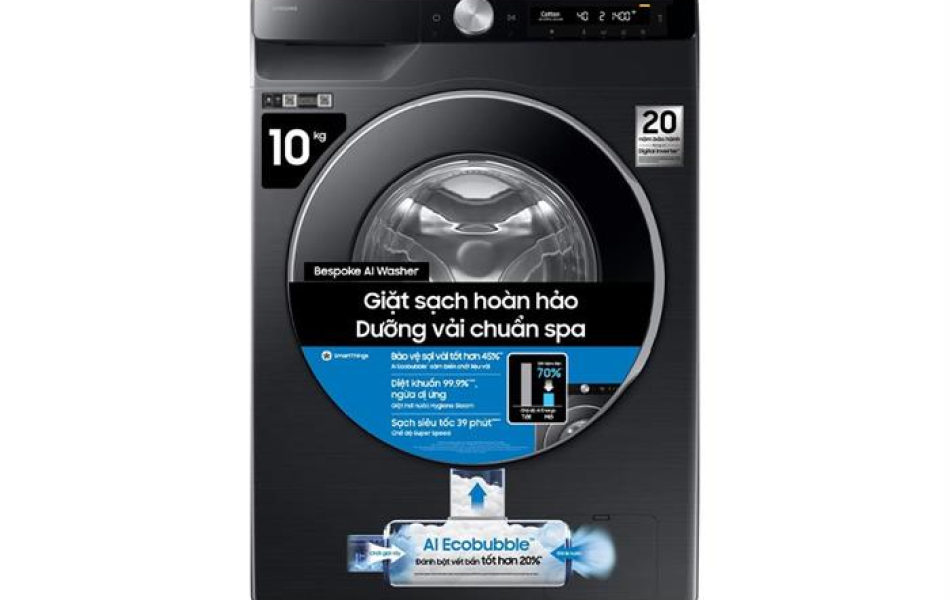 Máy giặt Samsung AI EcoBubble Inverter 10 kg WW10DG6U34LBSV
