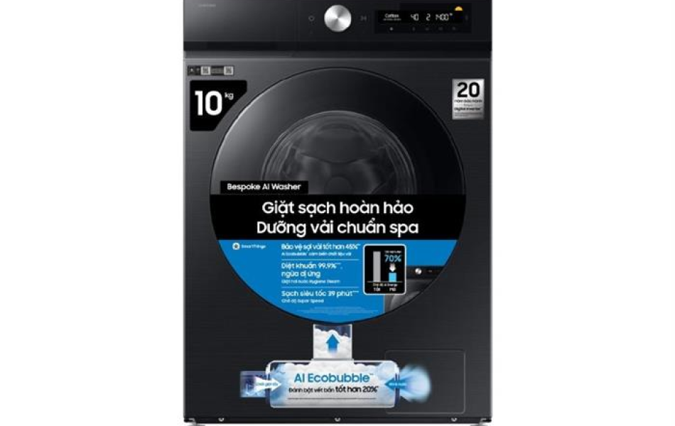 Máy giặt Samsung Bespoke AI EcoBubble Inverter 10 kg WW10DB7U34GBSV