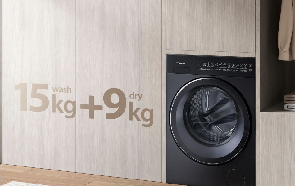 Máy giặt sấy Toshiba TWD-T35BP160MWV(MG) giặt 15kg, sấy 9kg