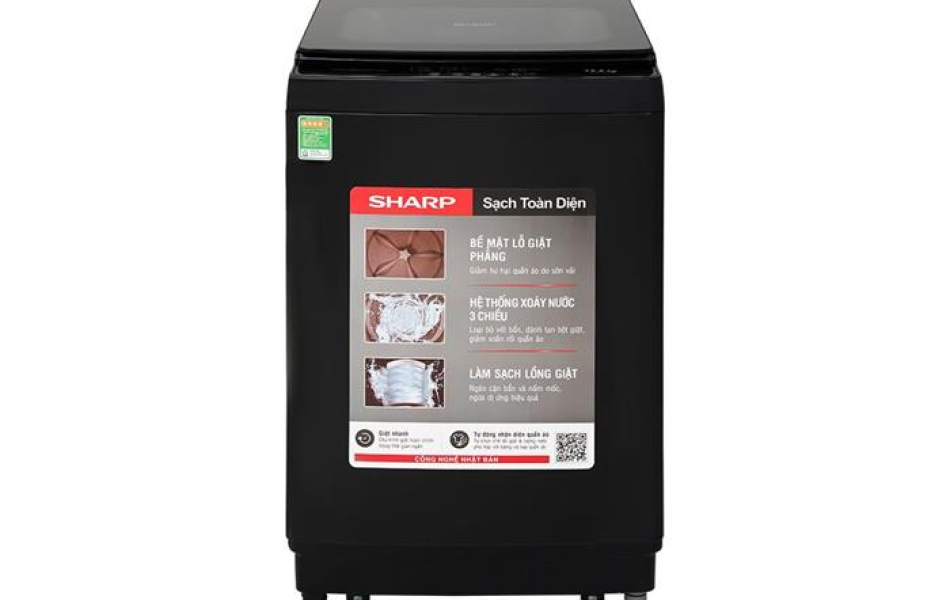 Máy giặt lồng đứng Sharp 12.5 kg ES-TM125CN-BK