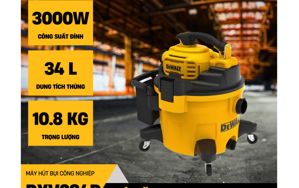 Máy hút bụi công nghiệp 4 chức năng khô ướt thổi Dewalt DXV234P