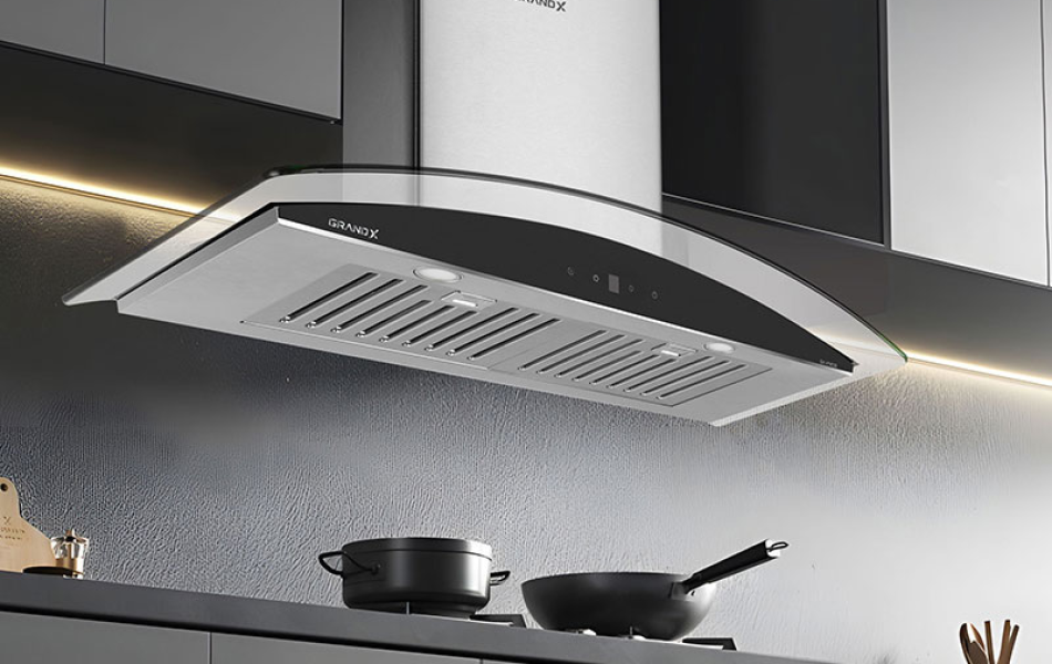 Máy hút mùi kính cong áp tường GrandX GX H90C55