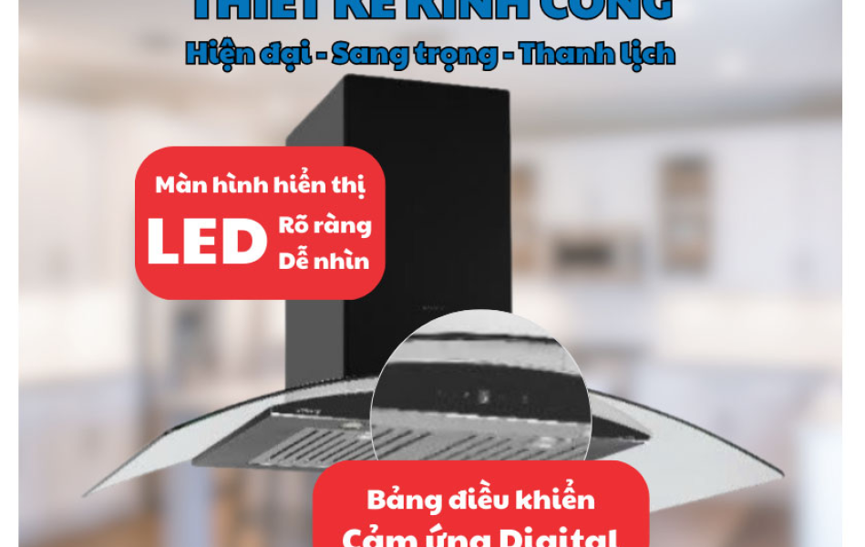 Máy hút mùi kính cong GrandX GX H70C55B