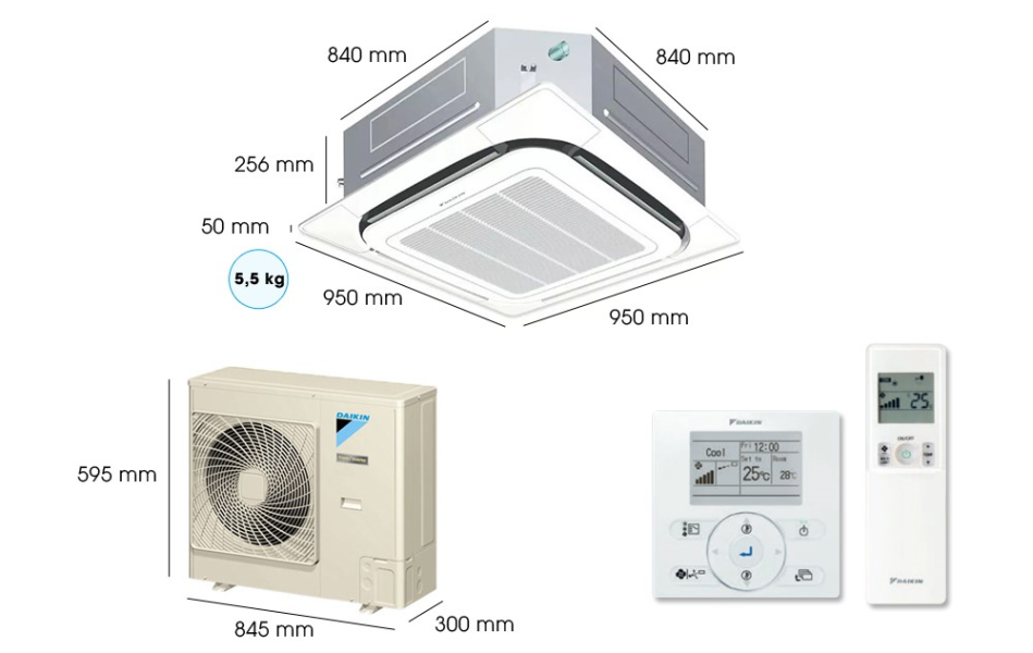 Máy lạnh âm trần Daikin 1 chiều 2.5HP FCNQ21MV1/RNQ21MV19