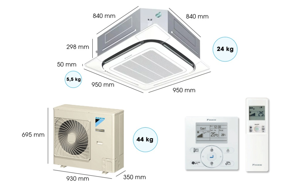 Máy Lạnh Âm Trần Daikin Đa Hướng Thổi Cao Cấp Inverter 2.5HP FCF60CVM/RZF60CV2V