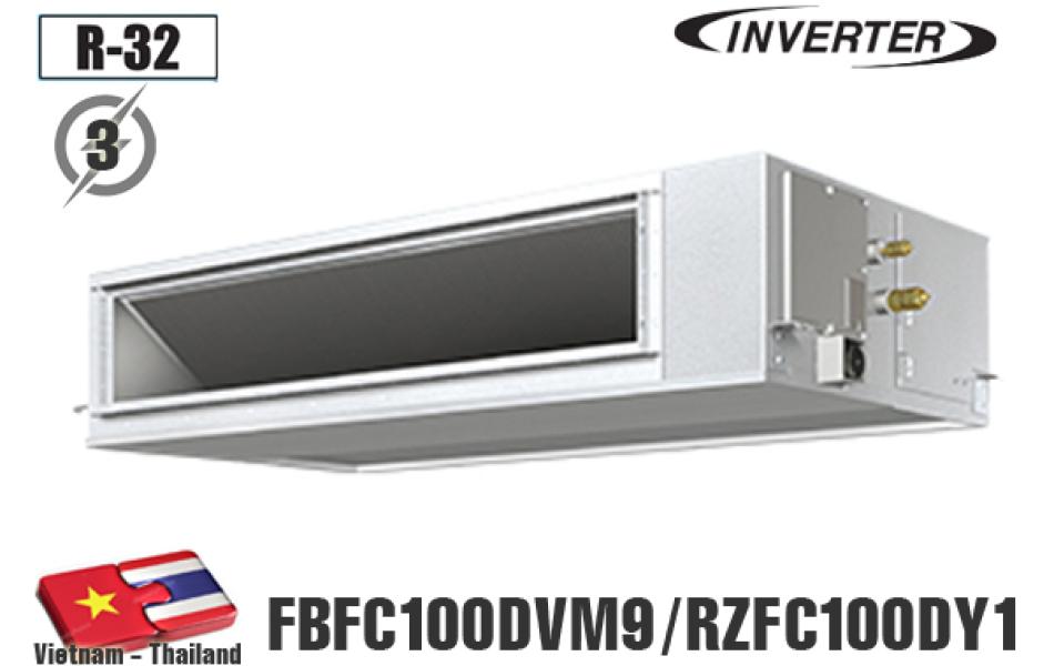 Máy lạnh âm trần nối ống gió Daikin Inverter 4HP FBFC100DVM9/RZFC100DY1 3 pha