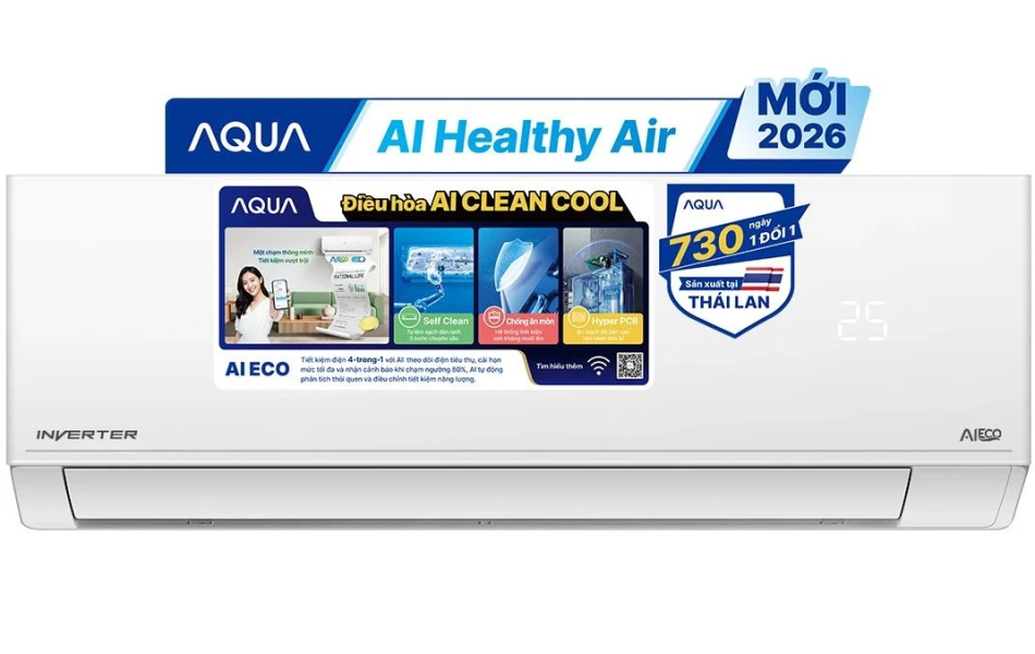 Máy lạnh Aqua Inverter 1HP AQA-RV10QA5 2026