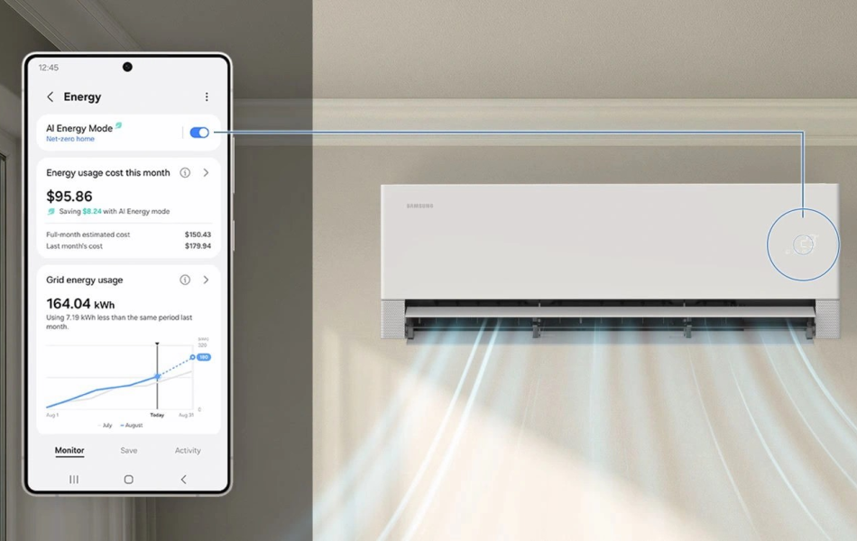 Máy lạnh Samsung inverter WindFree AI 2HP AR70H18D1BWNSV