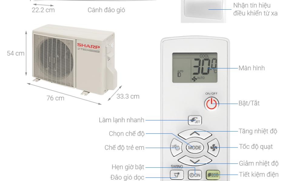 Máy lạnh Sharp Inverter 2 HP AH-X18CEWC (Mẫu mới 2025)