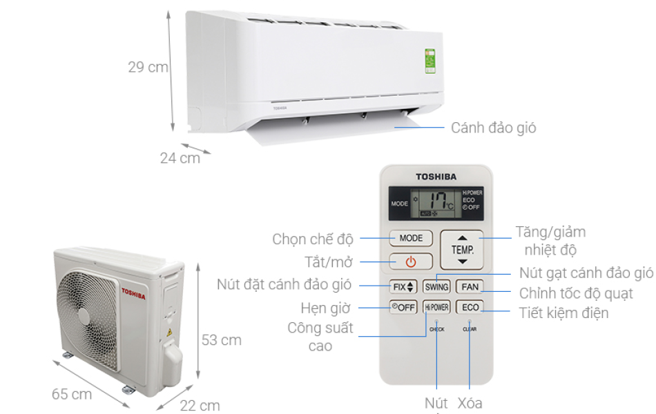 Máy lạnh Toshiba 1 HP RAS-H10U2KSG-V (MONO)