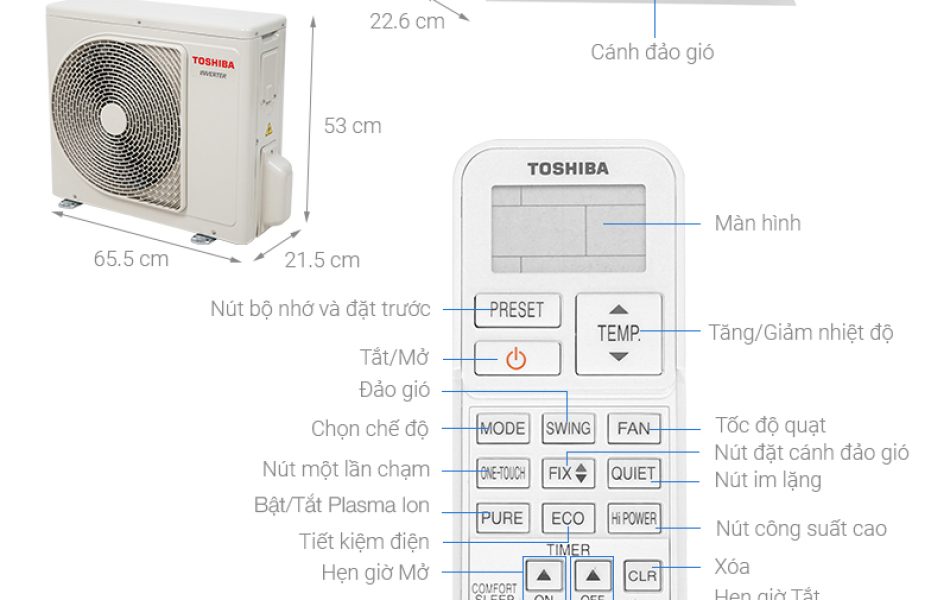 Máy lạnh Toshiba Inverter 1 HP RAS-H10E2KCVG-V