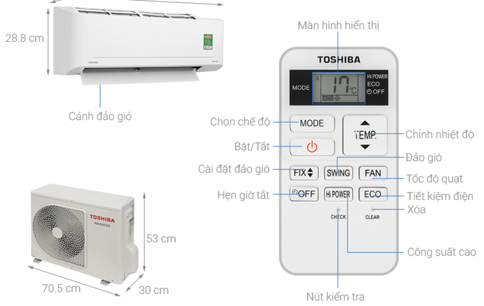 Máy lạnh Toshiba Inverter 1.5HP RAS-H13S5KCV2G-V