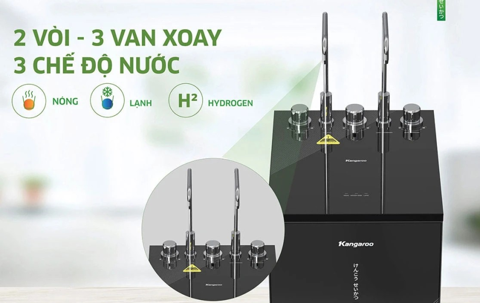 Máy lọc nước Kangaroo Hydrogen nóng lạnh 12 lõi KG12S19H3
