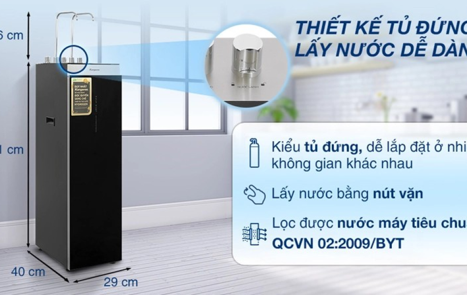 Máy lọc nước nóng lạnh Kangaroo KG12A8