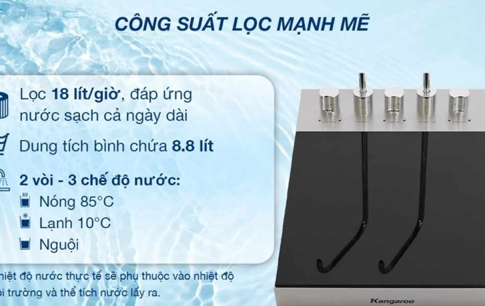 Máy lọc nước nóng lạnh Kangaroo KG12A8