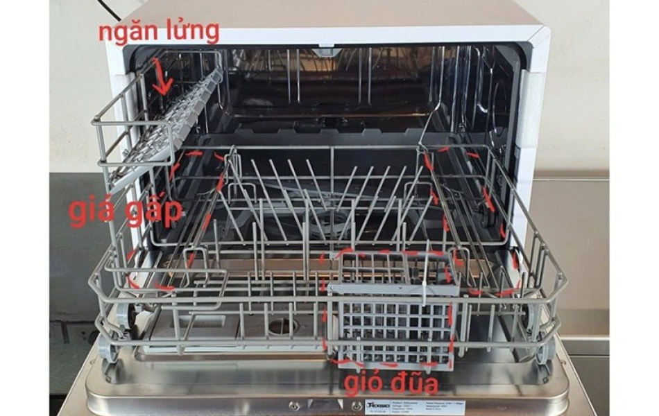 Máy rửa bát Texgio TG-DT2022B 6 bộ - tự mồi nước