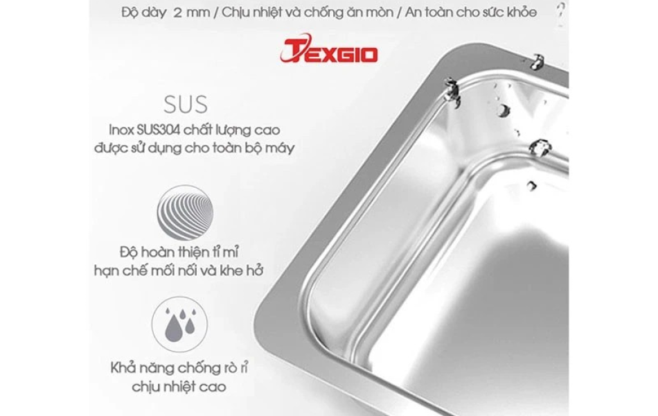 Máy rửa chén bát công nghiệp sóng âm Texgio TGU-1000US