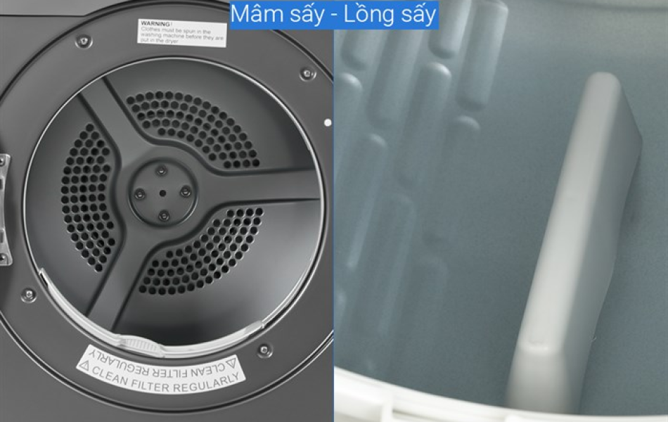 Máy sấy thông hơi Aqua 8 kg AQH-V800H.SS